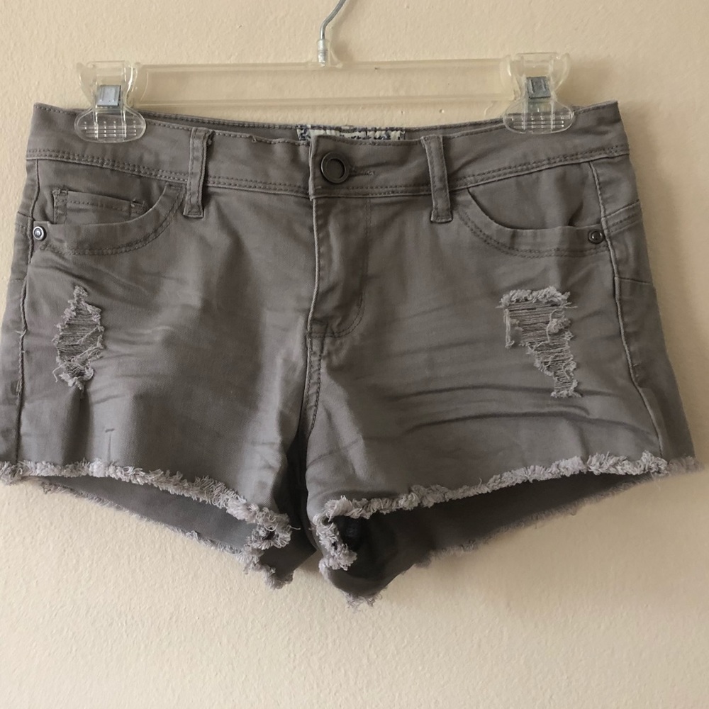 Hot Kiss Grey Denim Shorts